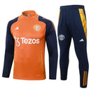 Manchester United Short Zip Training Set Orange and Blue