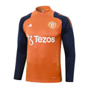 Manchester United Short Zip Training Set Orange and Blue