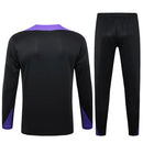 Paris Saint Germain Short Zip Training Set Black and Purple 2024/25